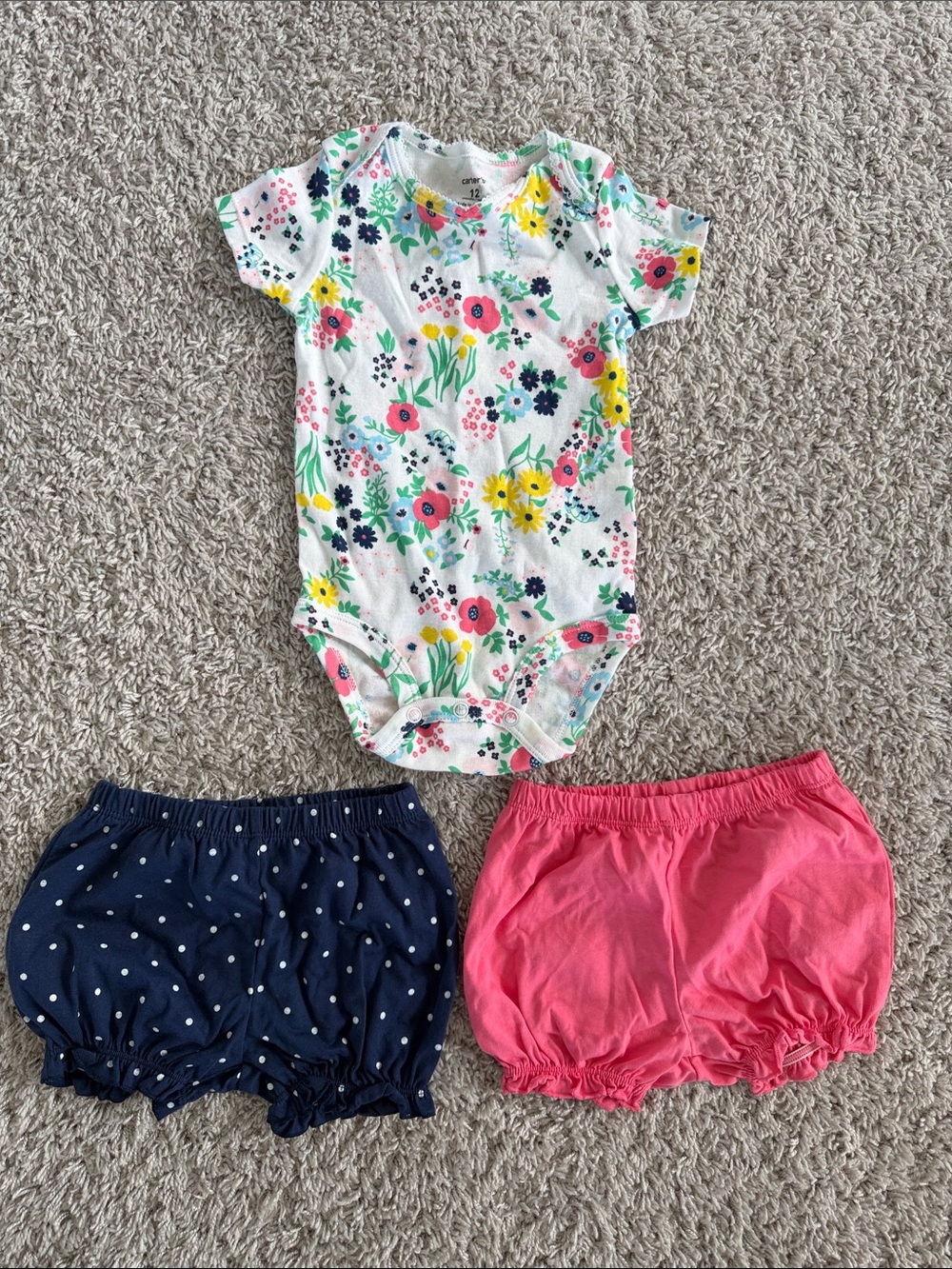 New: Floral Baby Onesie with Two Bloomers